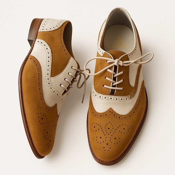 Pepe Jimenez Women's Leather Oxford Lace up Wingtip Full Brogue Shoes 7.5 Brown - Picture 1 of 11